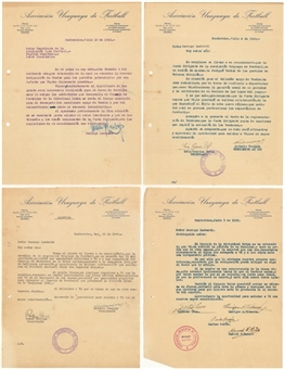 Lot of (4) 1942 Domingo Lombardi & Uruguay Football Association Correspondence (Letter of Provenance)